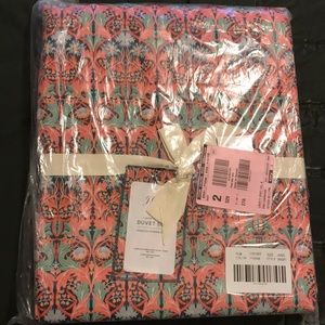 JCrew Limited Edition Duvet Set (King duvet cover and shams) pink, blue, green
